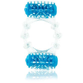 Two-O Blue Dual Vibrating Pleasure Ring for Couples Play Cock Rings Vibrating